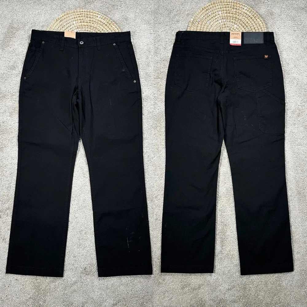 NWOT Eddie Bauer Men’s Canvas Utility Stretch Pants Rugged Workwear Black 34X30